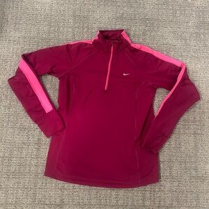 Women’s Nike dri fit half zip long sleeve top size Large